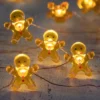 Northlight 20-Count LED Mini Gingerbread Men Christmas Fairy Lights, 6.5 Ft Silver Wire