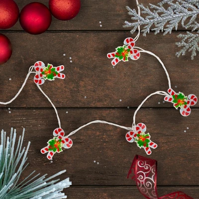 Northlight 10-Count Candy Cane Christmas Light Set - 6ft White Wire - Image 3