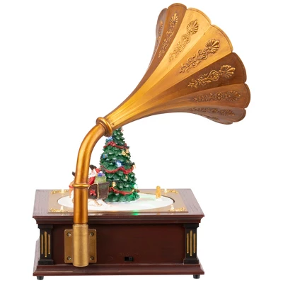 Northlight LED Lighted And Musical Gramophone Animated Christmas Decoration - 14" - Image 7