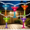 Northlight Margarita Glass Indoor Outdoor Patio Light Set - 9' White Wire - 10ct