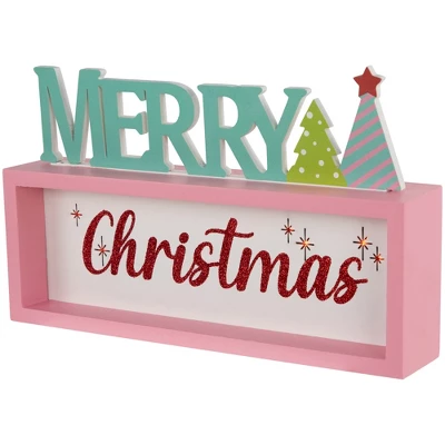 Northlight Lighted "Merry Christmas" Shadow Box Christmas Tree Decoration - 10" - Multicolor - Image 3