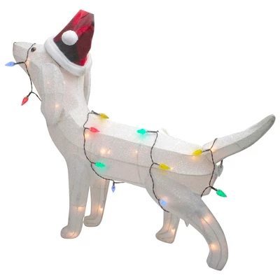 Northlight LED Lighted Dachshund Dog In Santa Hat Outdoor Christmas Decoration - 32" - Multicolor - Image 3