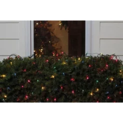 Northlight Mini Incandescent Net Style Christmas Lights - 4' X 6' - Multi-color - Green Wire