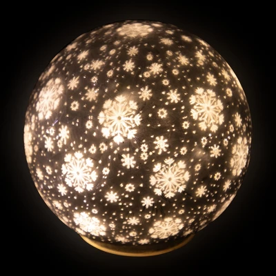 Northlight LED Lighted Snowflakes Glass Globe Christmas Decoration - 6" - White - Image 2