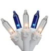 Northlight Mini Icicle Incandescent Christmas Lights - Blue And Clear - 5.75' White Wire - 100ct