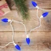 Northlight 25 Count Blue LED C9 Christmas Lights, 16 Ft White Wire