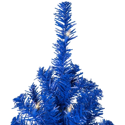 Northlight Pre-Lit Medium Pine Artificial Christmas Tree - 6' - Royal Blue - Clear Lights - Image 5