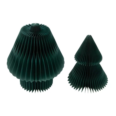 Northlight Accordion Honeycomb Foldable Paper Christmas Tree - 3' - Dark Green - Image 3