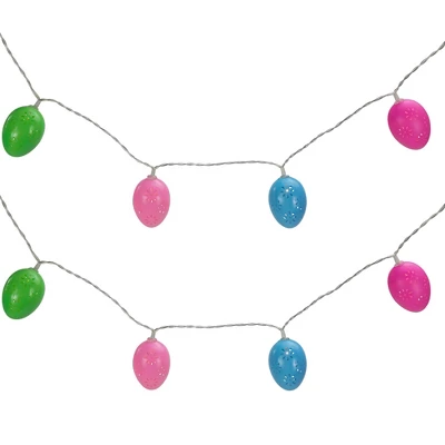 Northlight 10-Count Multi-Color Easter Egg LED String Lights 4.5ft Clear Wire - Image 5