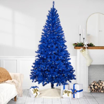 Northlight Pre-Lit Medium Pine Artificial Christmas Tree - 6' - Royal Blue - Clear Lights