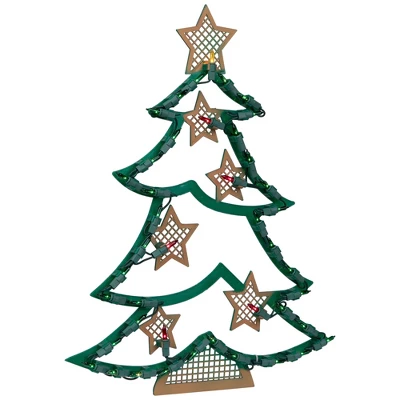 Northlight Lighted Christmas Tree With Stars Window Silhouette - 17.75" - Image 3