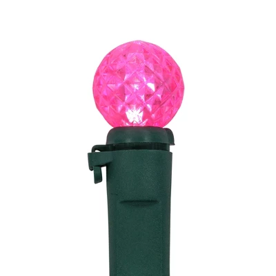 Northlight LED G12 Berry Christmas Lights - Pink - 16' Green Wire - 50 Ct - Image 4