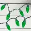 Northlight 50ct Green LED Faceted C9 Christmas Light Set, 20.25ft Green Wire
