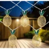 Northlight 10 B/O LED Warm White Gold Pineapple String Lights - 3' Clear Wire