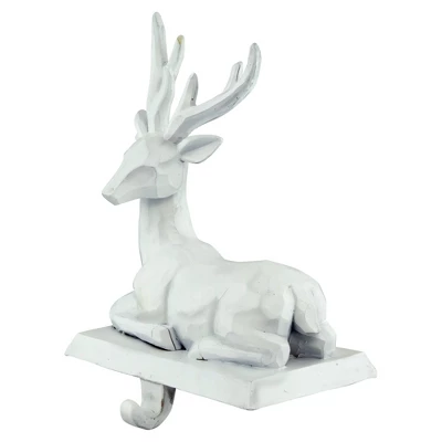 Northlight Set Of 2 White Reindeer Christmas Stocking Holders 7" - Image 2