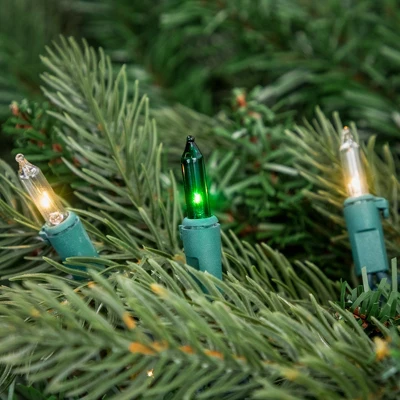 Northlight Mini Christmas Light Set - Green And Clear - 10' Green Wire - 50ct