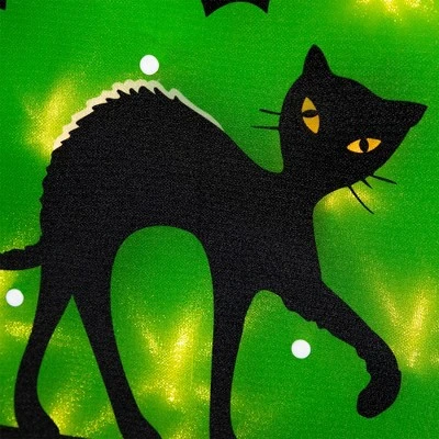 Northlight Lighted Black Cat With Bats Halloween Window Decoration - 13.75" - Image 5