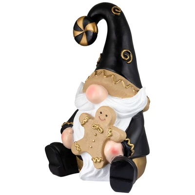 Northlight Gnome Holding Gingerbread Man Cookie Christmas Decoration - 13" - Black - Image 3