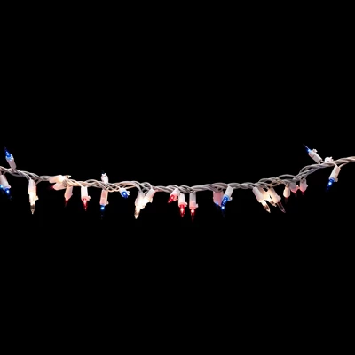 Northlight Mini Patriotic Garland Lights - Red, Clear And Blue - 5.5' - White Wire - 105ct - Image 2