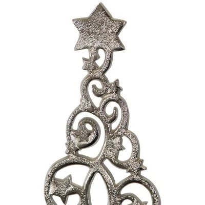 Northlight Starry Trees Metal Christmas Decorations - 18.5" - Silver - Set Of 2 - Image 4