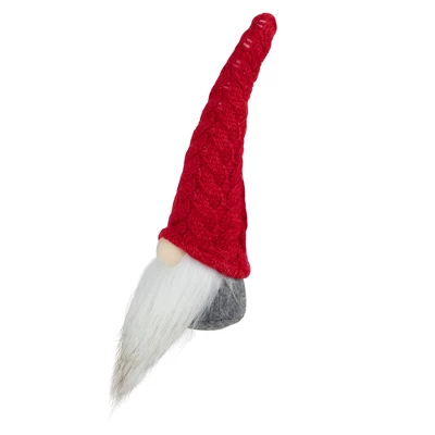 Northlight Gnome With Knitted Hat Christmas Decoration - 8" - Gray And Red - Image 4