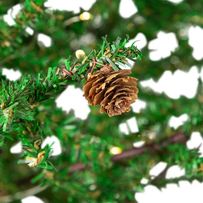 Northlight Pre-lit Christmas Tree With Pinecones And Burlap Base - 4' - Clear Lights - Image 3