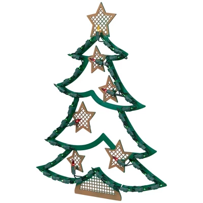 Northlight Lighted Christmas Tree With Stars Window Silhouette - 17.75" - Image 4