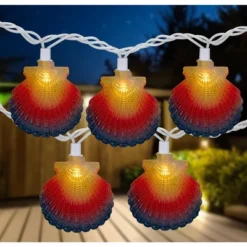 Northlight 10ct Seashell Outdoor Patio String Light Set, 7.25ft White Wire
