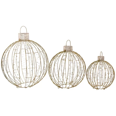 Northlight LED Lighted Hanging Ornaments Outdoor Christmas Decoration - Set Of 3
