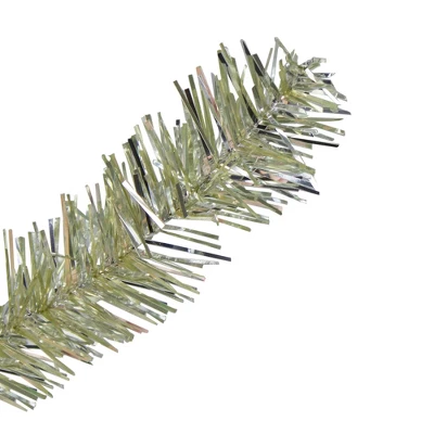 Northlight 9' Pre-Lit Artificial Christmas Tree Metallic Sheer Champagne Tinsel - Clear Lights - Image 4