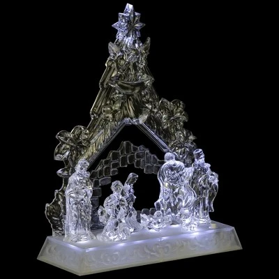 Northlight LED Lighted Nativity Scene In Stable Acrylic Christmas Decoration - 10.75" - Image 3