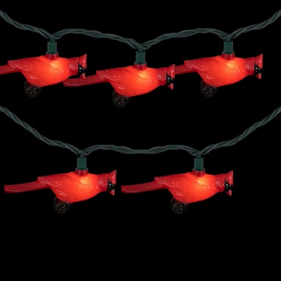 Northlight Cardinal Indoor Outdoor Patio Light Set - 6' Green Wire - 10ct - Image 2
