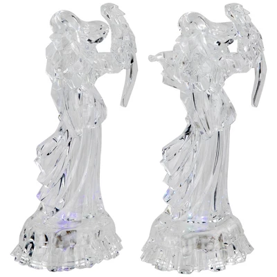 Northlight LED Lighted Color Changing Angel Acrylic Christmas Decorations - 9" - Set Of 2 - Image 3