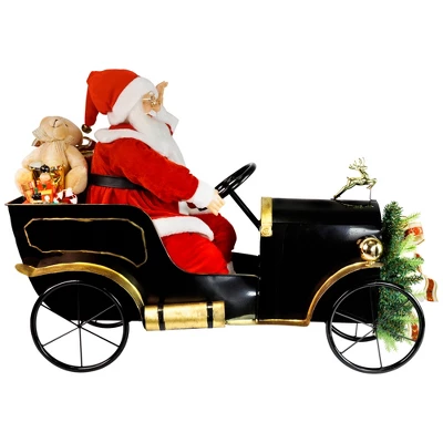 Northlight Animated And Musical Santa Driving Vintage Car Christmas Decoration - 31" - Image 3