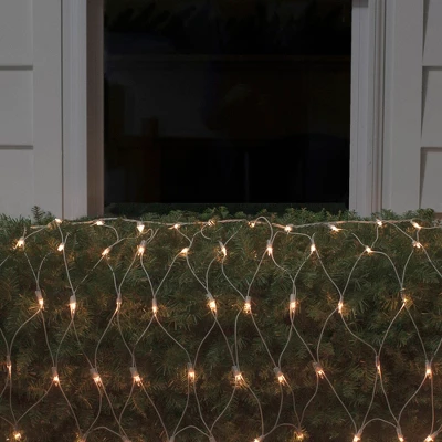 Northlight 2' X 8' Clear Mini Net Style Column Christmas Lights, White Wire - Image 2