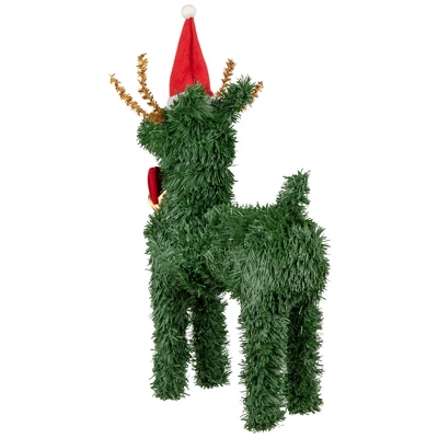 Northlight Pine Reindeer With Bell Artificial Christmas Decoration - 12" - Image 4