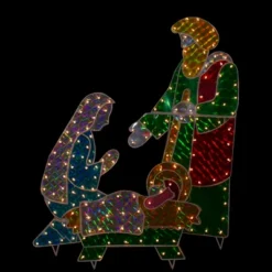 Northlight 3-Piece Lighted Holographic Christmas Nativity Set Outdoor Decoration - Clear Lights