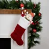 Northlight Cable Knit With Faux Fur Cuff Christmas Stocking - 20.5" - Red And White