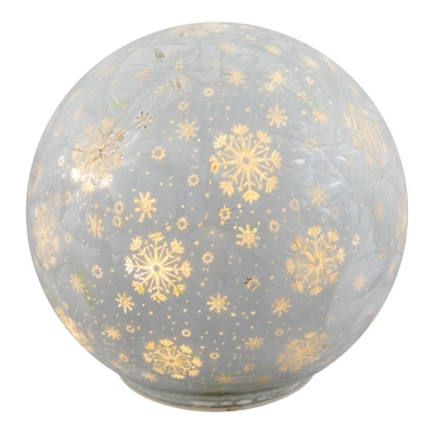 Northlight LED Lighted Snowflakes Glass Globe Christmas Decoration - 6" - White - Image 3