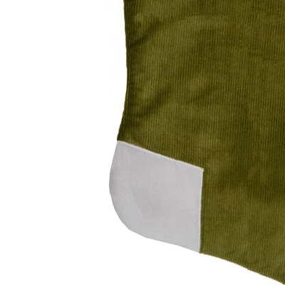 Northlight 20.5-Inch Green And White Corduroy Christmas Stocking - Image 2