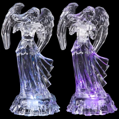 Northlight LED Lighted Color Changing Angel Acrylic Christmas Decorations - 9" - Set Of 2 - Image 4