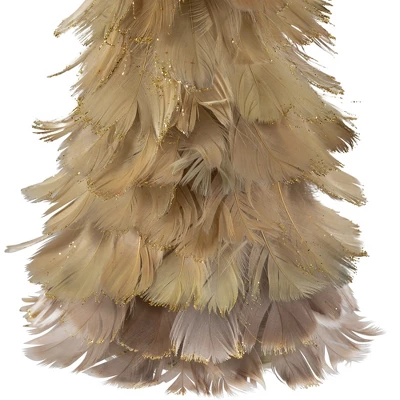 Northlight Small Layered Feathers Cone Tree Christmas Tabletop Decoration - 15.75" - Image 4