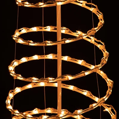 Northlight Spiral Cone Tree Lighted Outdoor Christmas Decoration - 6' - Clear Lights - Image 7