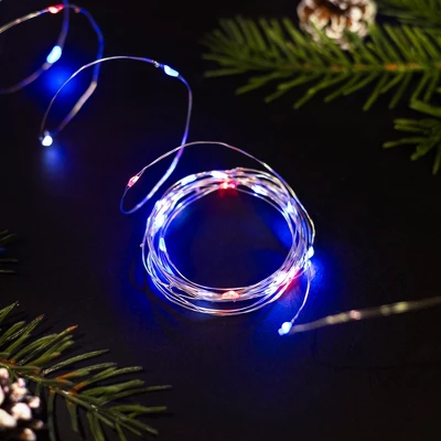 Northlight Patriotic LED Micro Fairy Lights - 17' - Red, White And Blue - Copper Wire - 50ct - Image 3