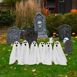 Northlight LED Lighted Ghost Halloween Outdoor Pathway Markers - 30" - Set Of 6