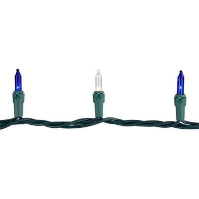 Northlight Mini Incandescent Christmas Lights - Blue And Clear - 20' Green Wire - 100ct - Image 5