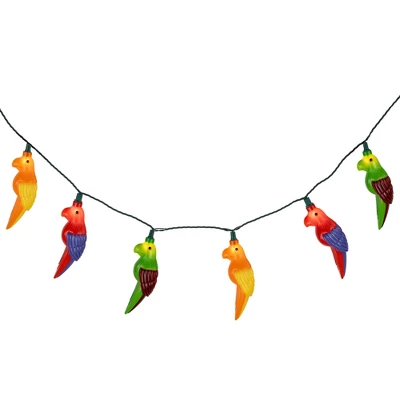 Northlight Parrot Patio Light Set - 6' Green Wire - 10ct - Image 3