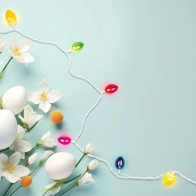 Northlight 10-Count Pearl Multi-Colored Easter Egg String Light Set, 7.25ft White Wire - Image 3