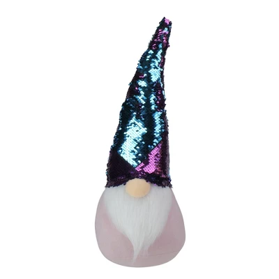 Northlight Gnome With Flip Sequin Hat Christmas Decoration - 17.5" - Purple And Blue - Image 6
