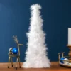 Northlight Layered Wispy Feather Cone Tree Christmas Decoration - 19.5" - Winter White